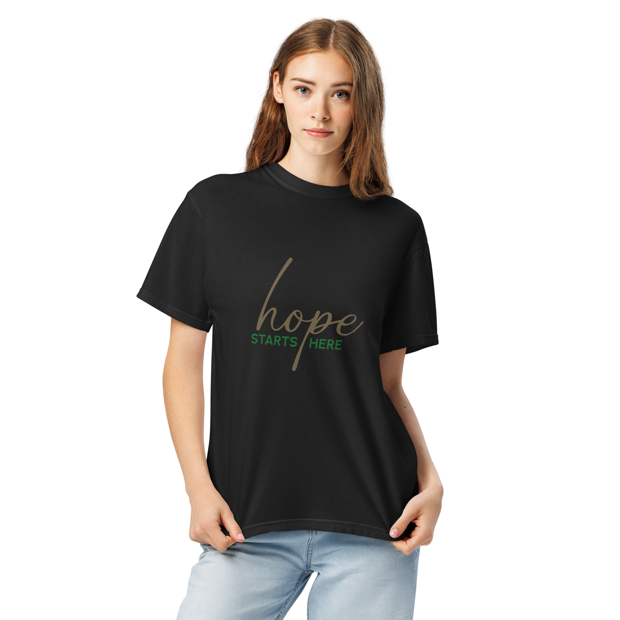 Unisex garment-dyed heavyweight t-shirt – Hope starts here - Image 6