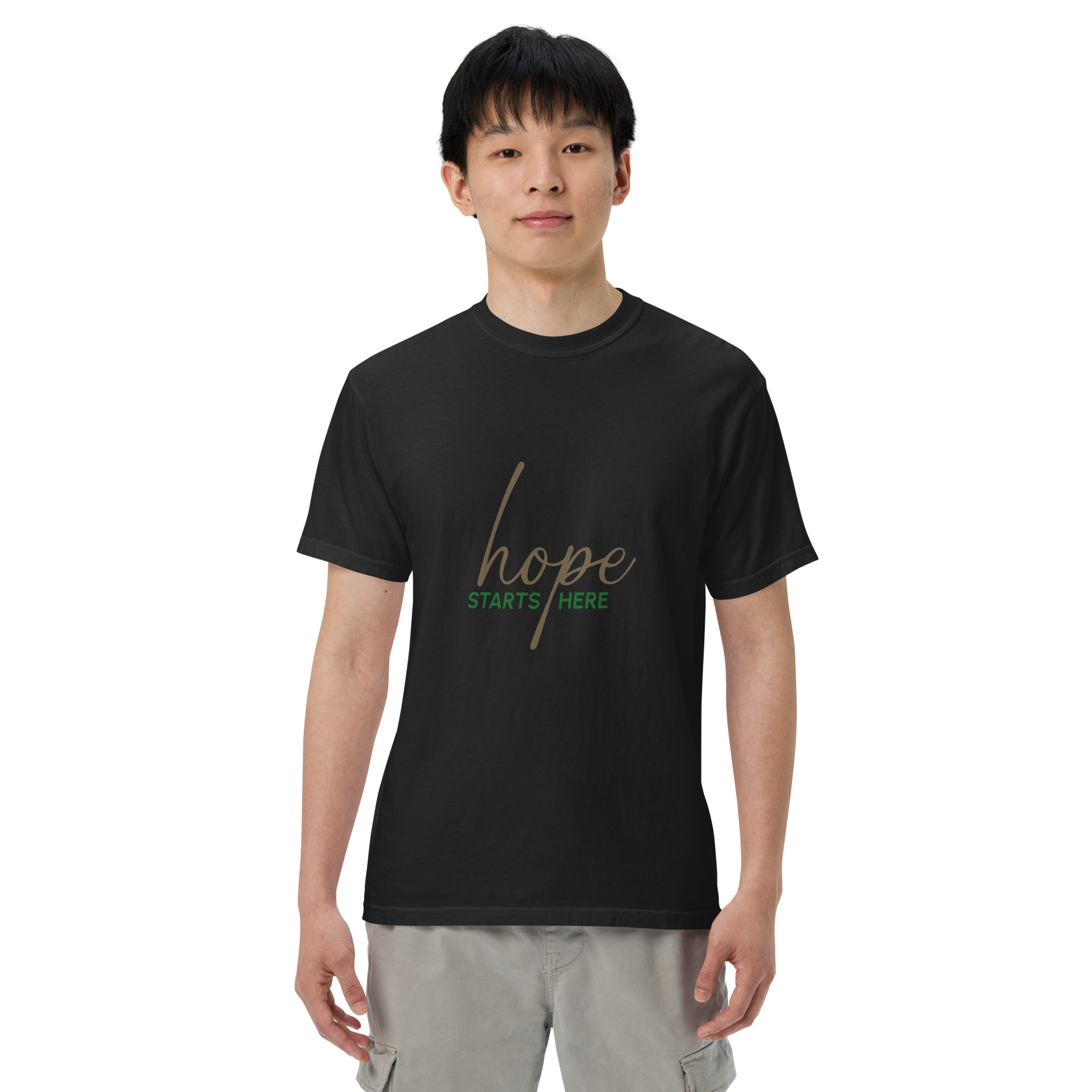 Unisex garment-dyed heavyweight t-shirt – Hope starts here - Image 4