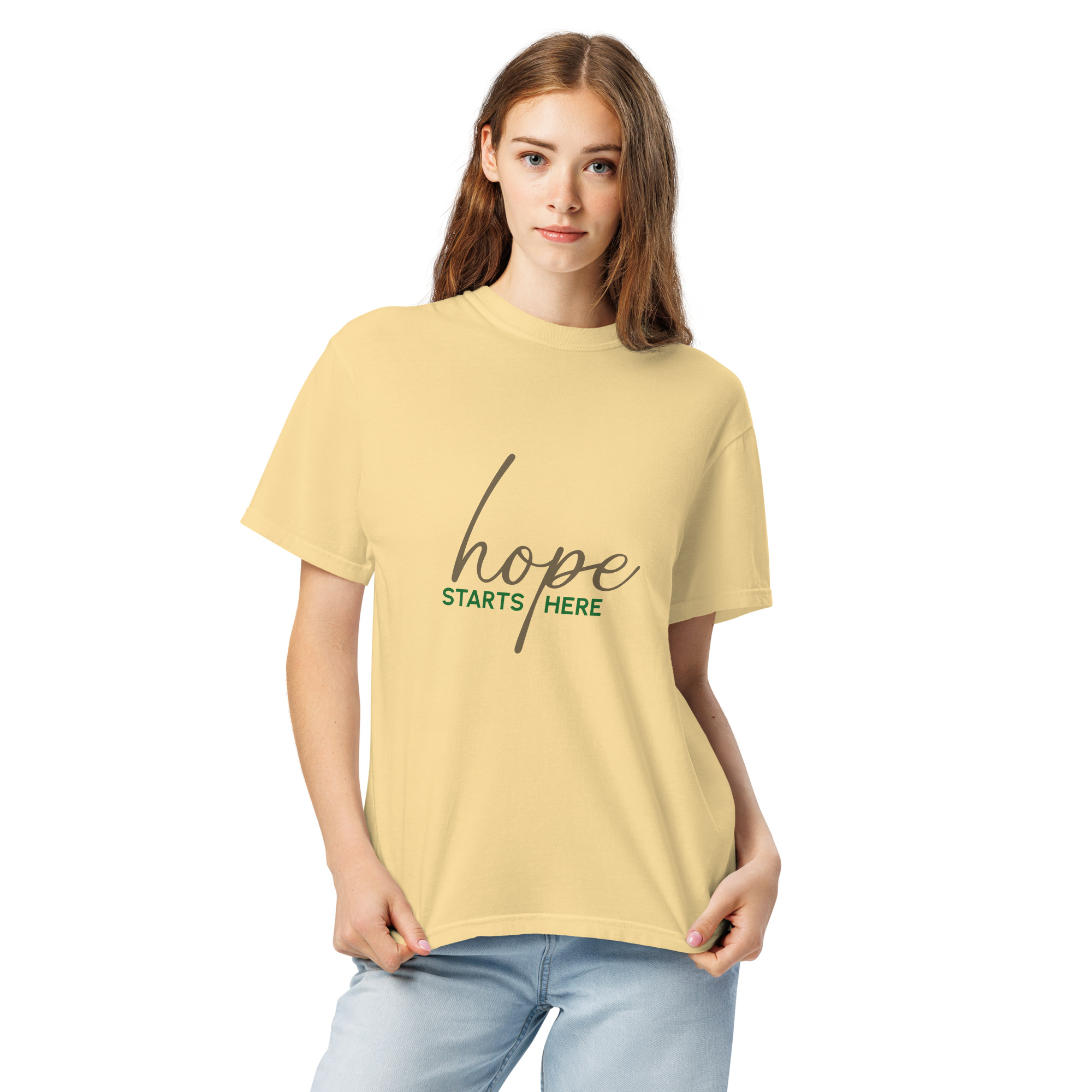 Unisex garment-dyed heavyweight t-shirt – Hope starts here - Image 12