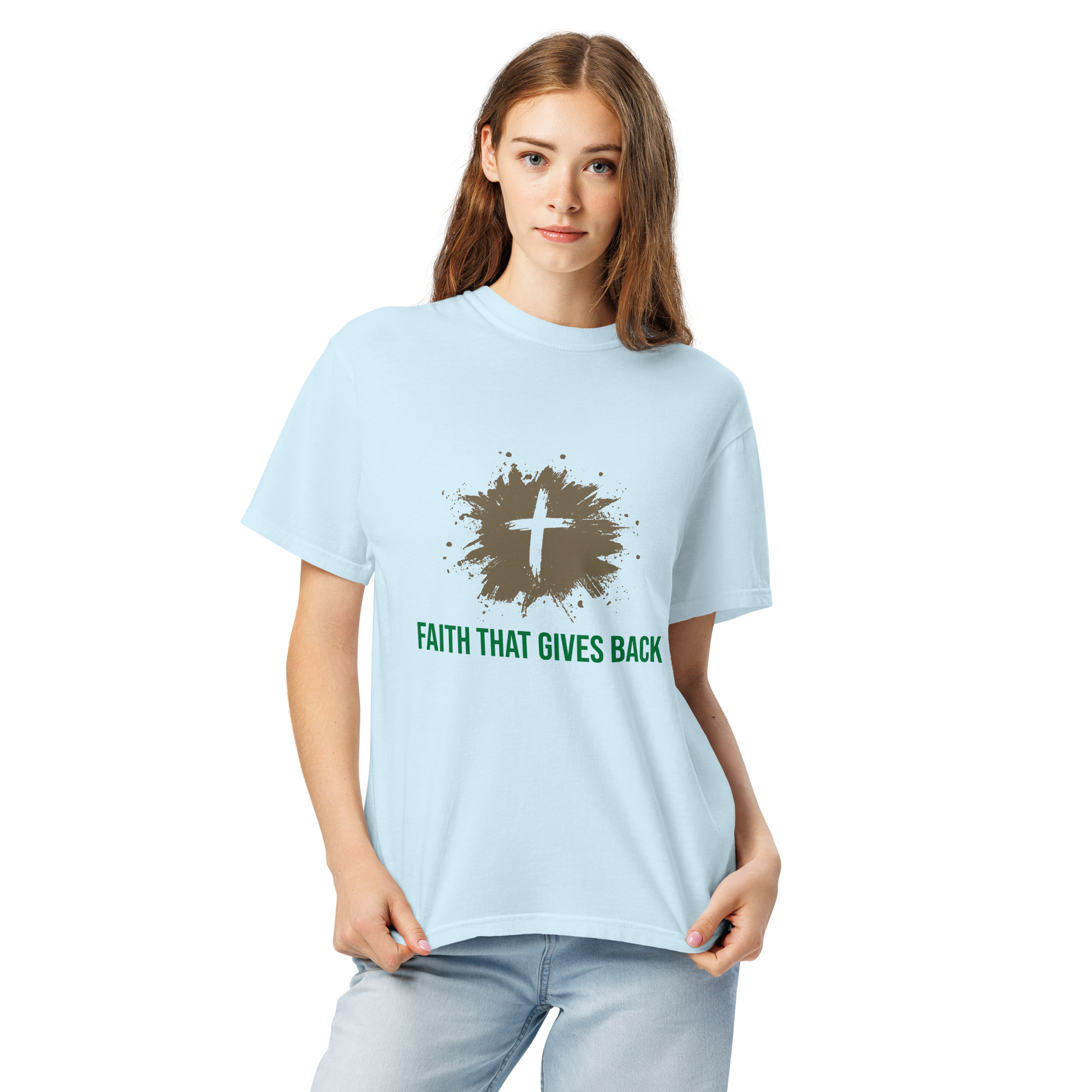 Unisex garment-dyed heavyweight t-shirt – Faith that gives back - Image 21