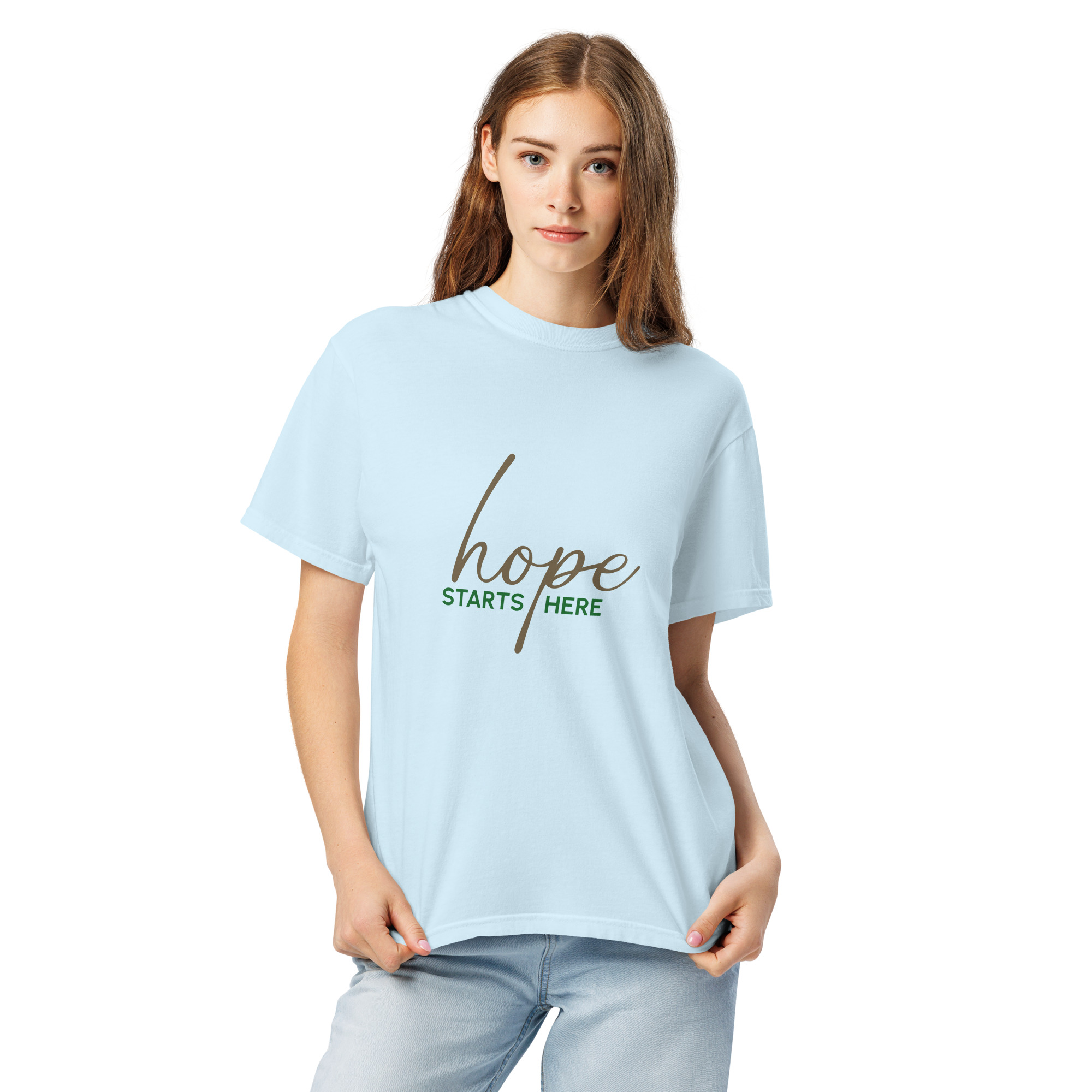 Unisex garment-dyed heavyweight t-shirt – Hope starts here - Image 3