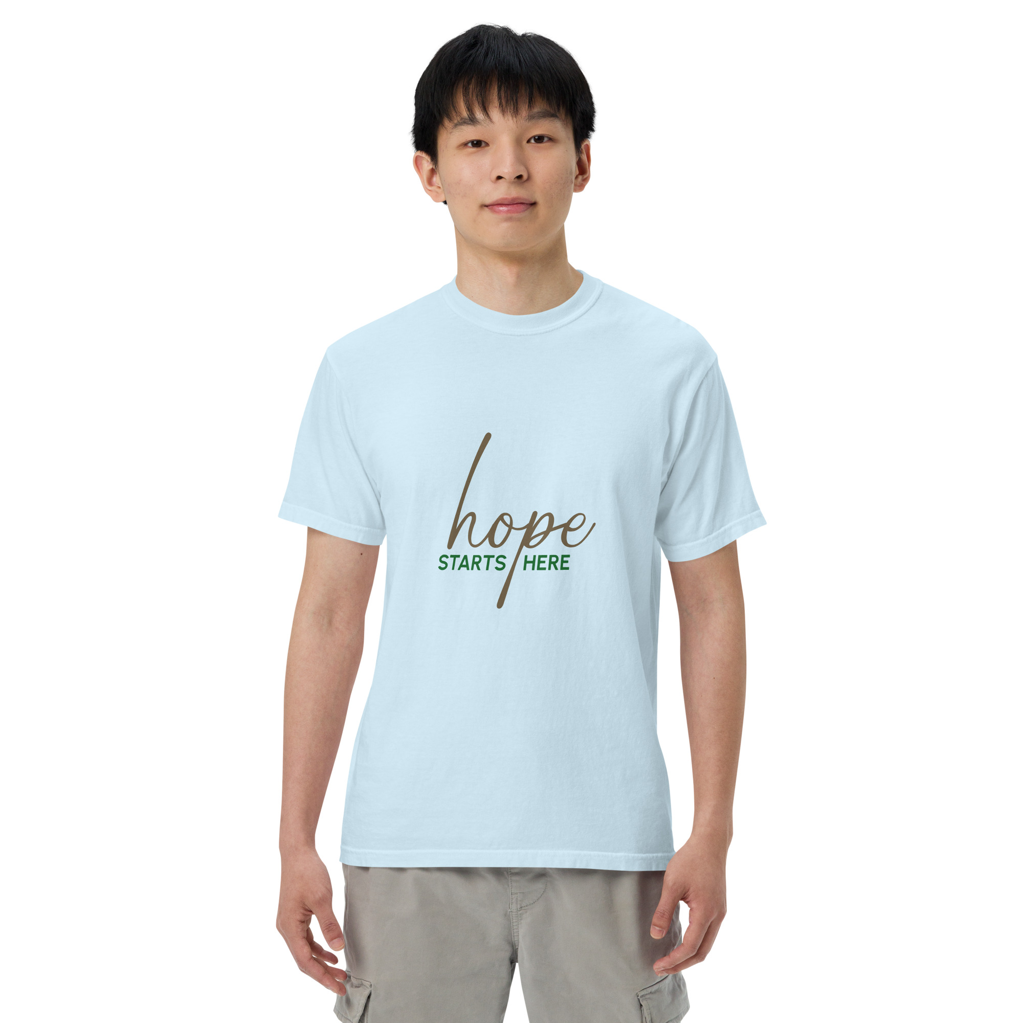 Unisex garment-dyed heavyweight t-shirt – Hope starts here