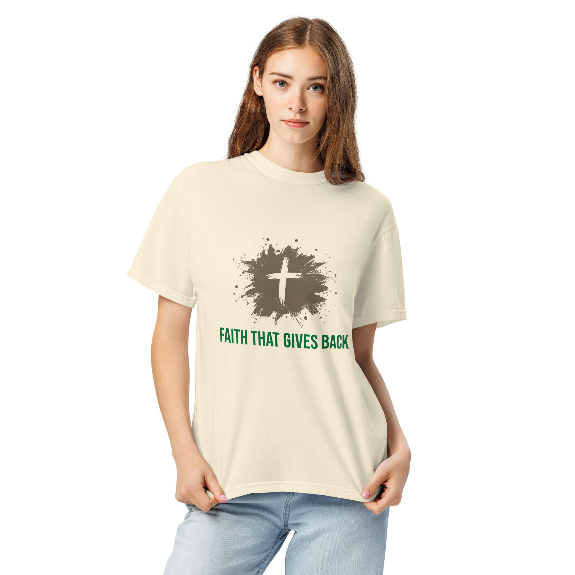 Unisex garment-dyed heavyweight t-shirt – Faith that gives back - Image 18