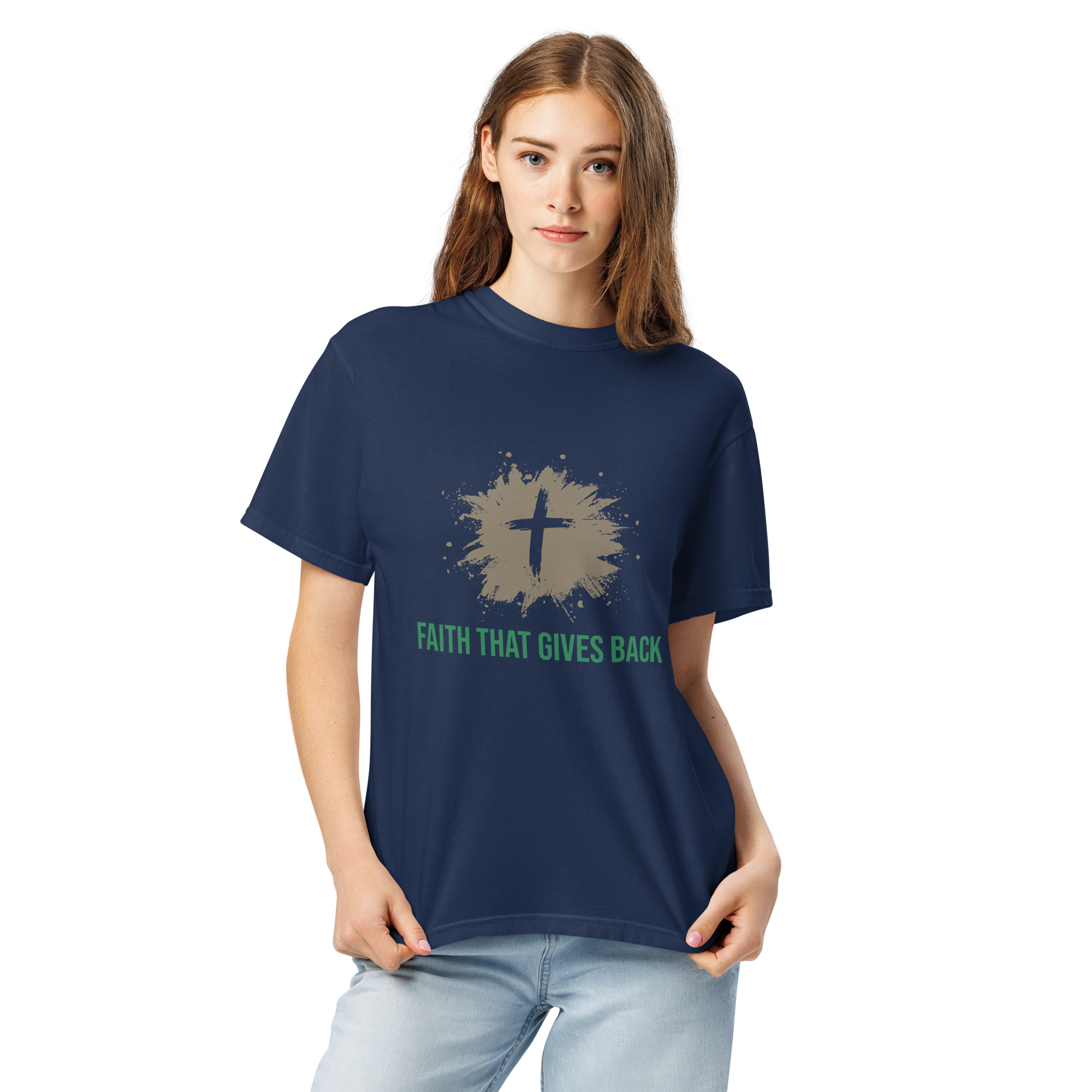 Unisex garment-dyed heavyweight t-shirt – Faith that gives back - Image 12