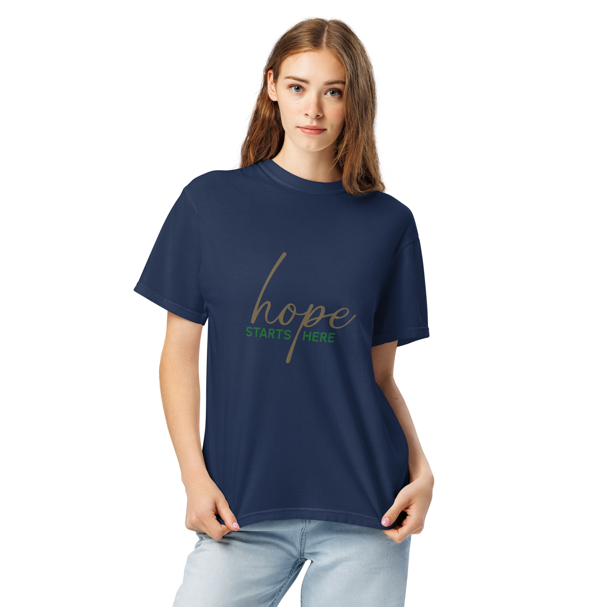 Unisex garment-dyed heavyweight t-shirt – Hope starts here - Image 9