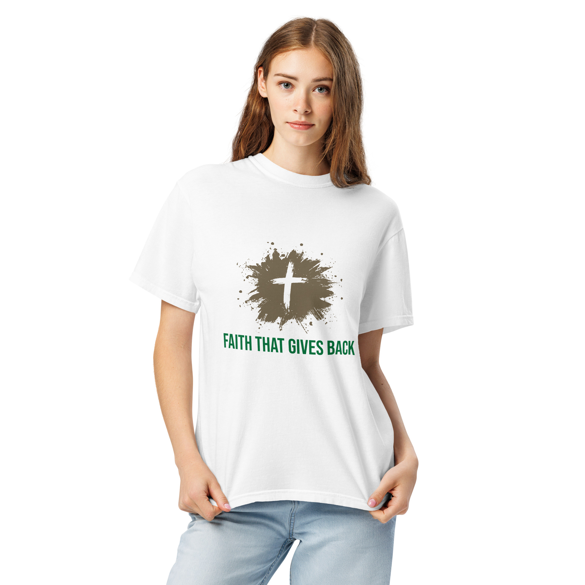 Unisex garment-dyed heavyweight t-shirt – Faith that gives back - Image 9